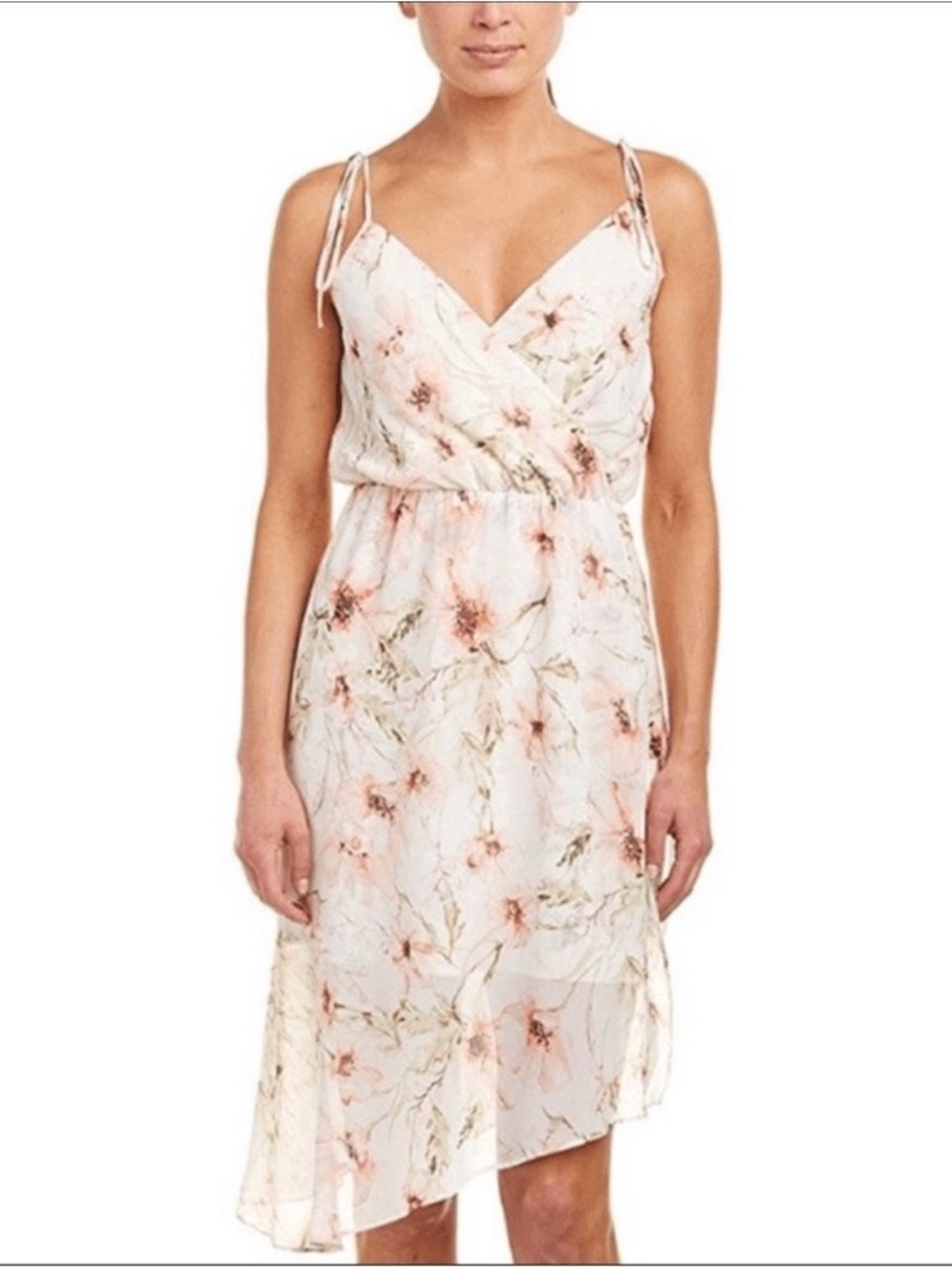 Haute Hippie Floral Tie-Shoulder V-Neck  Garden of Love Caitlyn Dress Xs